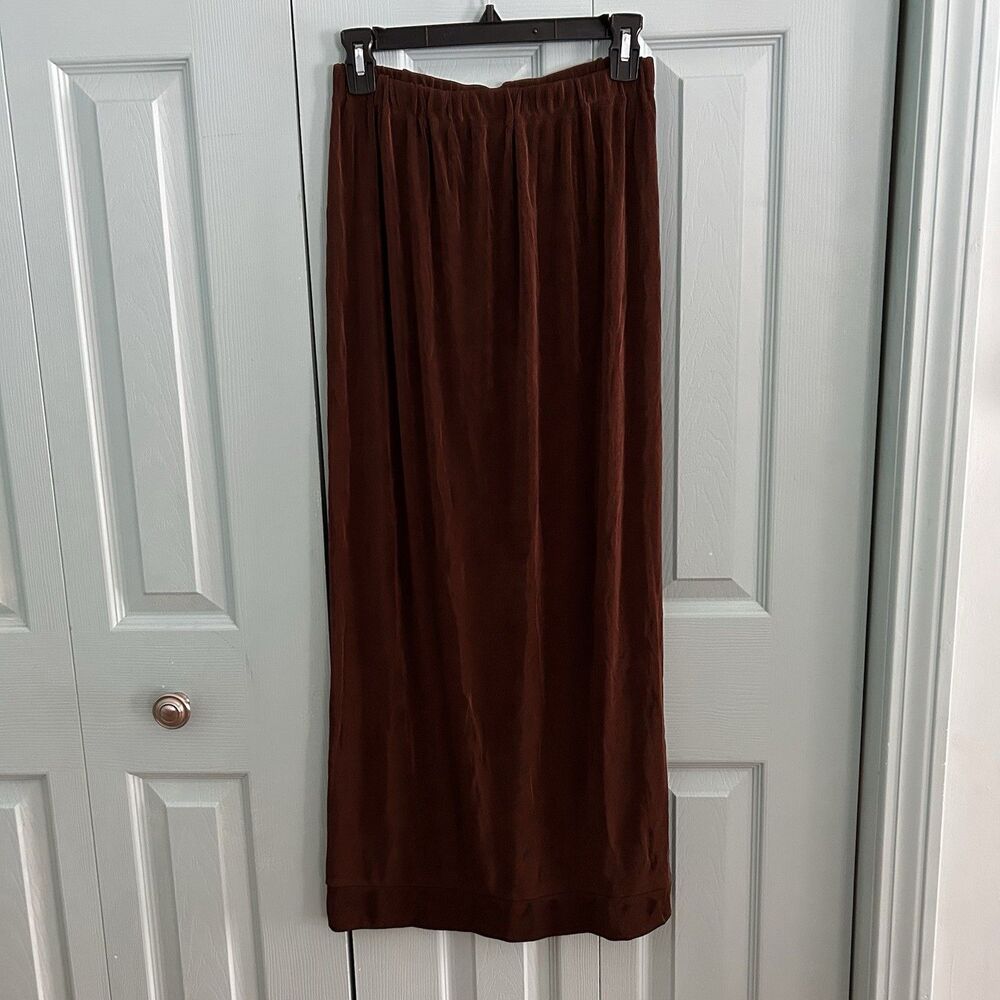 FLAX Jeanne Engelhart Womens Brown Boho Stretchy Maxi Skirt Sm Elastic Waist